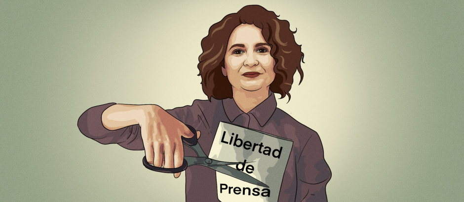 Ilustración de la vicepresidenta del Gobierno, María Jesús Montero