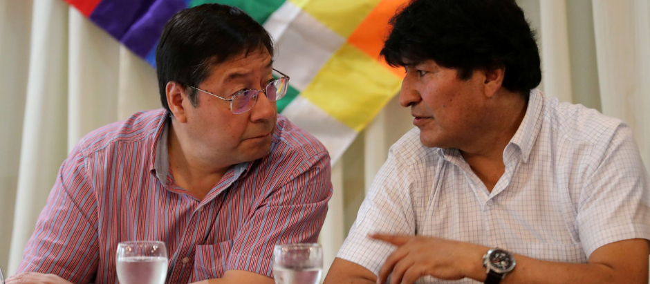 Luis Arce, presidente de Bolivia y  Evo Morales