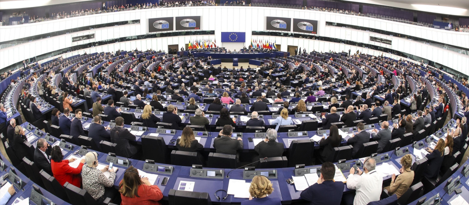 Foto de archivo de un pleno en el Parlamento Europeo