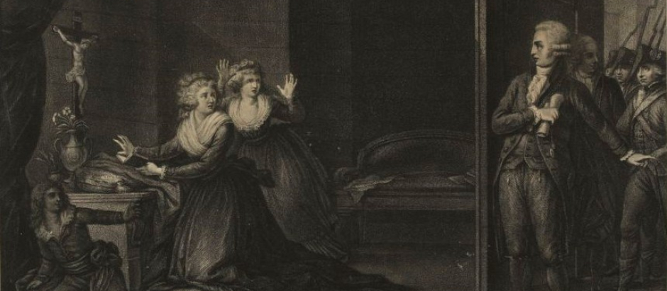 Madame Élisabeth llevada a su tortura , grabado según Domenico Pellegrini