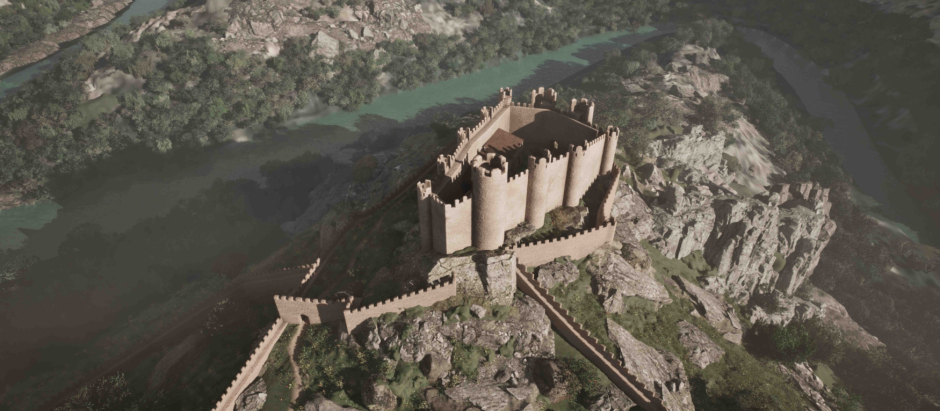 Reconstrucción en 3D del castillo de Pelegrina en Sigüenza