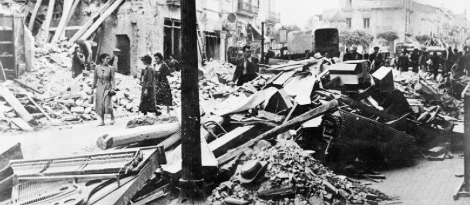 Esta fotografía de Winifred Bates muestra la destrucción de la ciudad de Granollers