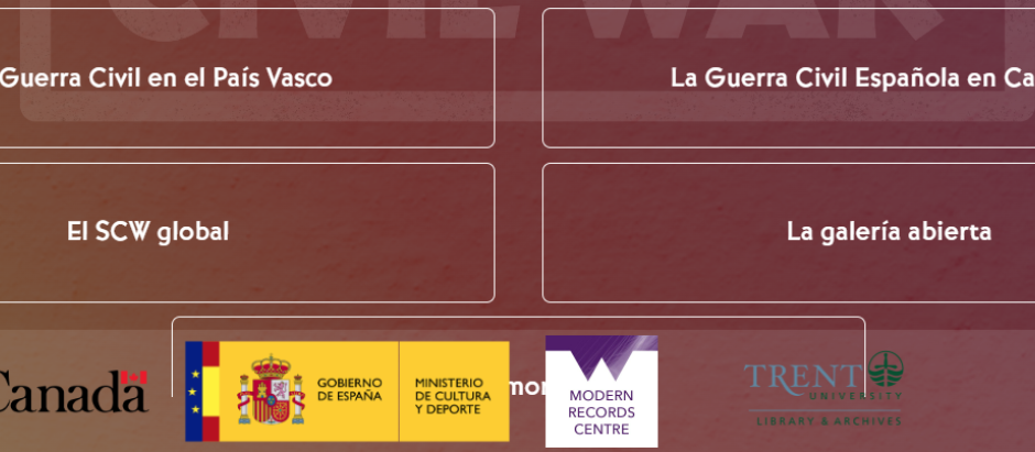Captura del museo virtual en Canadá sobre la Guerra Civil española
