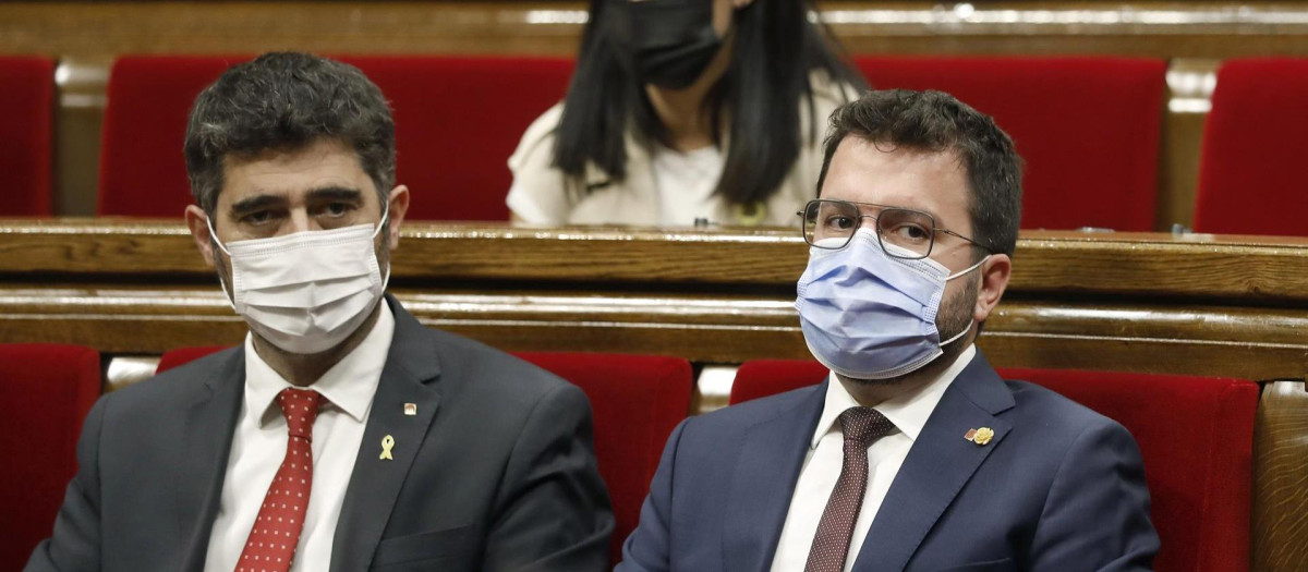 El presidente de la Generalitat, Pere Aragonès, en el parlamento de Cataluña