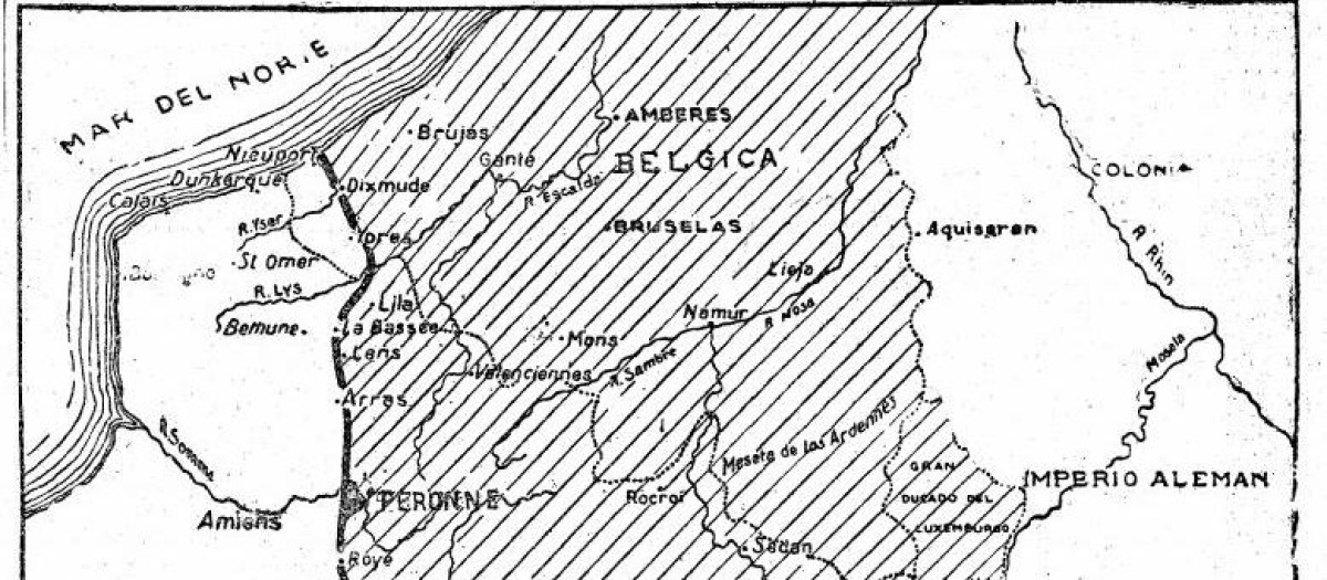 Infografía de Armando Guerra que detalla la situación de la Gran Guerra en 1916