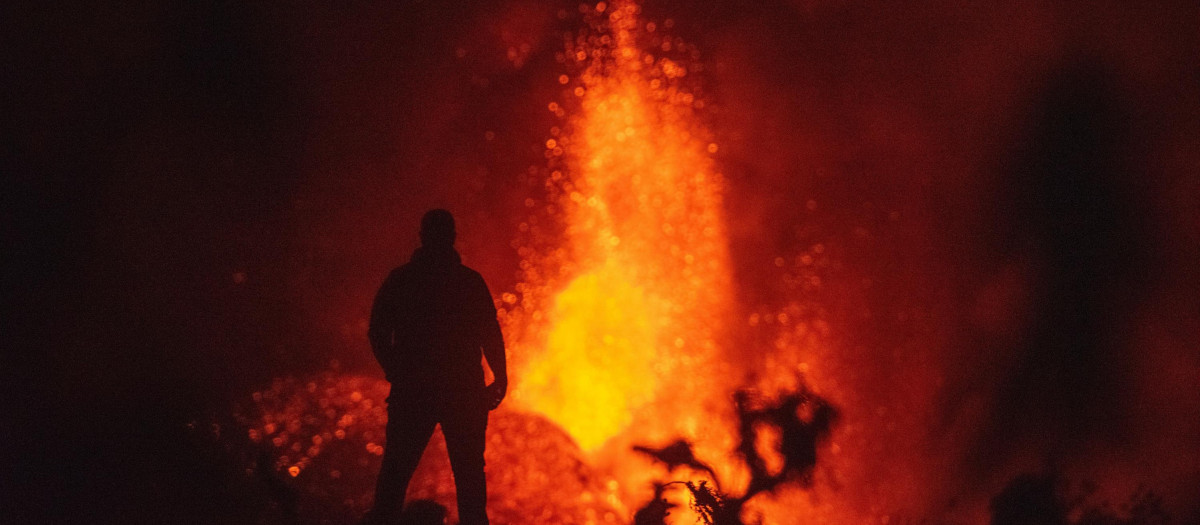 Foto tomada, en el municipio de El Paso del volcán de La Palma,