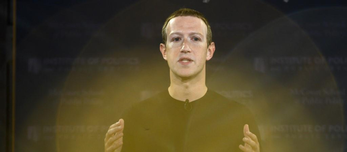 (FILES) In this file photo taken on October 17, 2019 Facebook founder Mark Zuckerberg speaks at Georgetown University in a 'Conversation on Free Expression" in Washington, DC. - Facebook CEO Mark Zuckerberg hit back October 5, 2021, at claims the social media giant fuels division, harms children and needs to be regulated, saying the claim the company puts profits over safety is "just not true." (Photo by ANDREW CABALLERO-REYNOLDS / AFP)