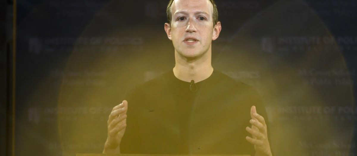 (FILES) In this file photo taken on October 17, 2019 Facebook founder Mark Zuckerberg speaks at Georgetown University in a 'Conversation on Free Expression" in Washington, DC. - Facebook CEO Mark Zuckerberg hit back October 5, 2021, at claims the social media giant fuels division, harms children and needs to be regulated, saying the claim the company puts profits over safety is "just not true." (Photo by ANDREW CABALLERO-REYNOLDS / AFP)