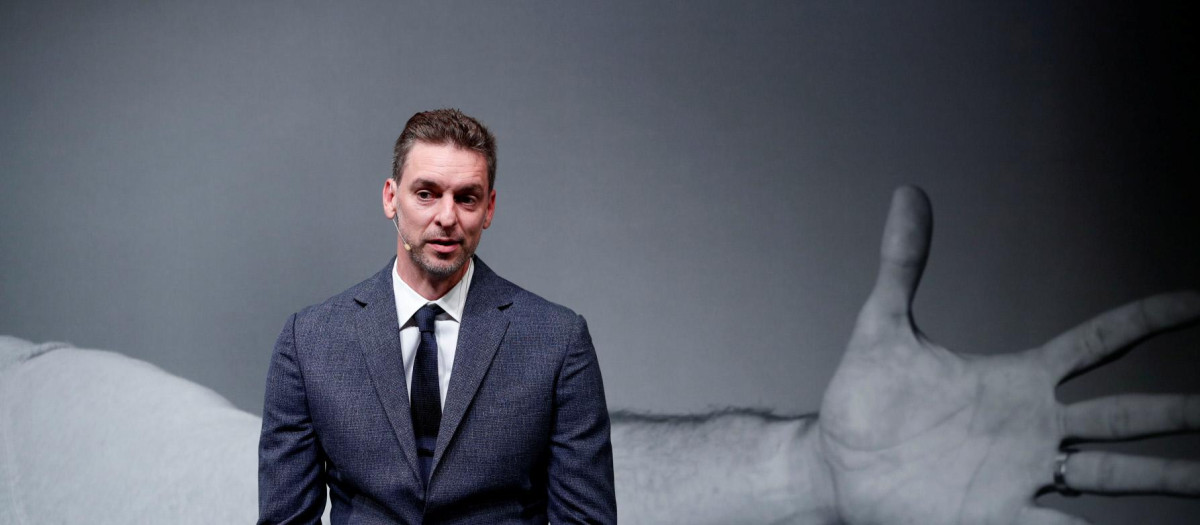Pau Gasol, durante el anuncio de su retirada en Barcelona