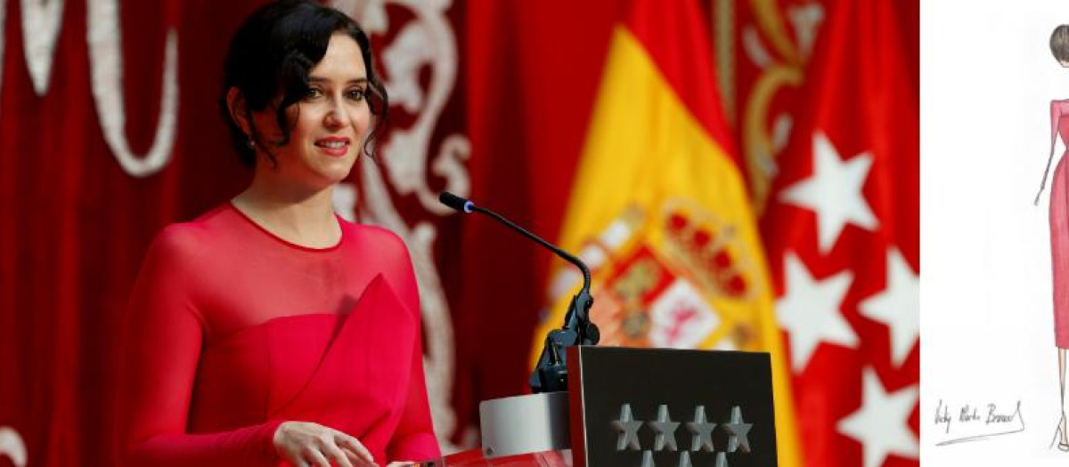 Vestido de Vicky Martín Berrocal que lució Isabel Díaz Ayuso en su toma de posesión