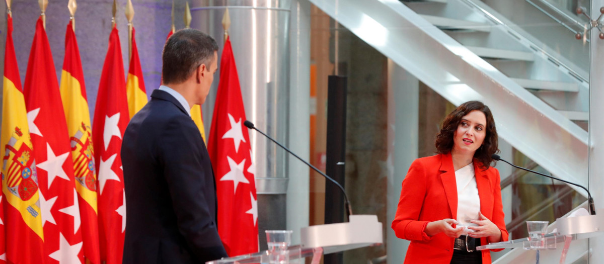 Pedro Sánchez e Isabel Díaz Ayuso en el encuentro que mantuvieron en septiembre de 2020