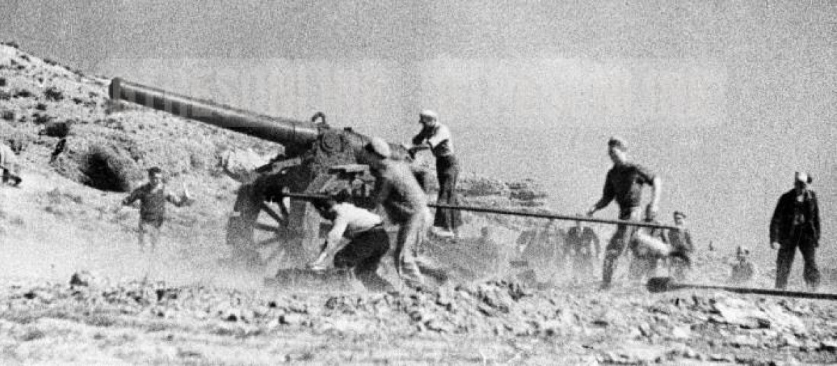 Imagen de una batalla en Teruel durante la Guerra Civil española, 1937
