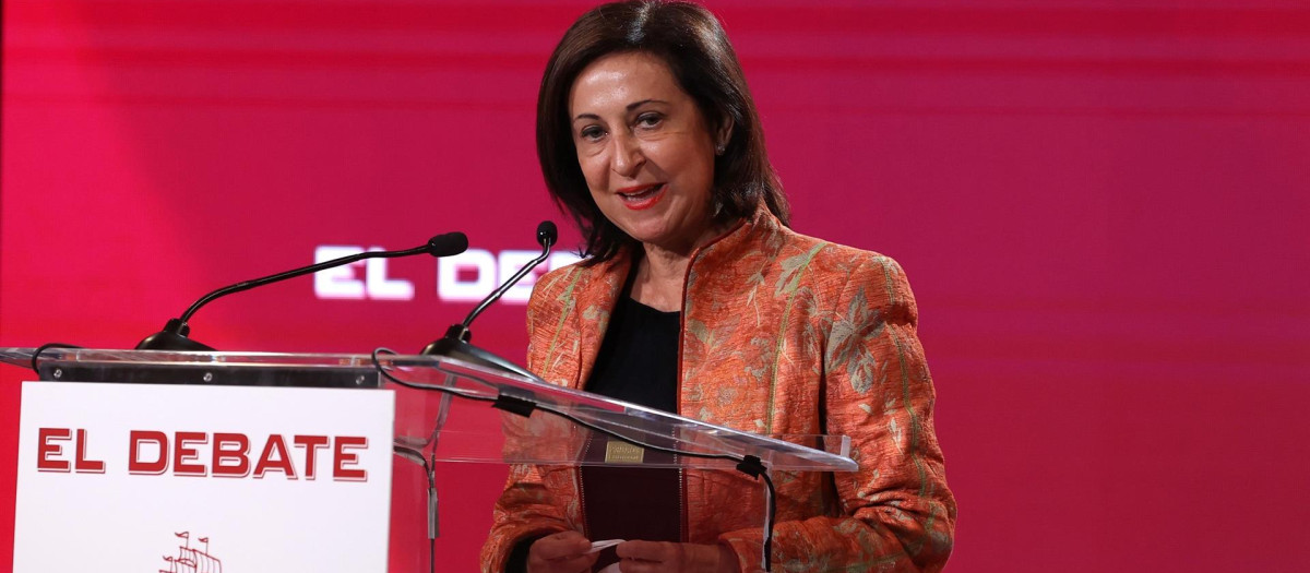 La ministra de Defensa, Margarita Robles, durante la presentación de El Debate