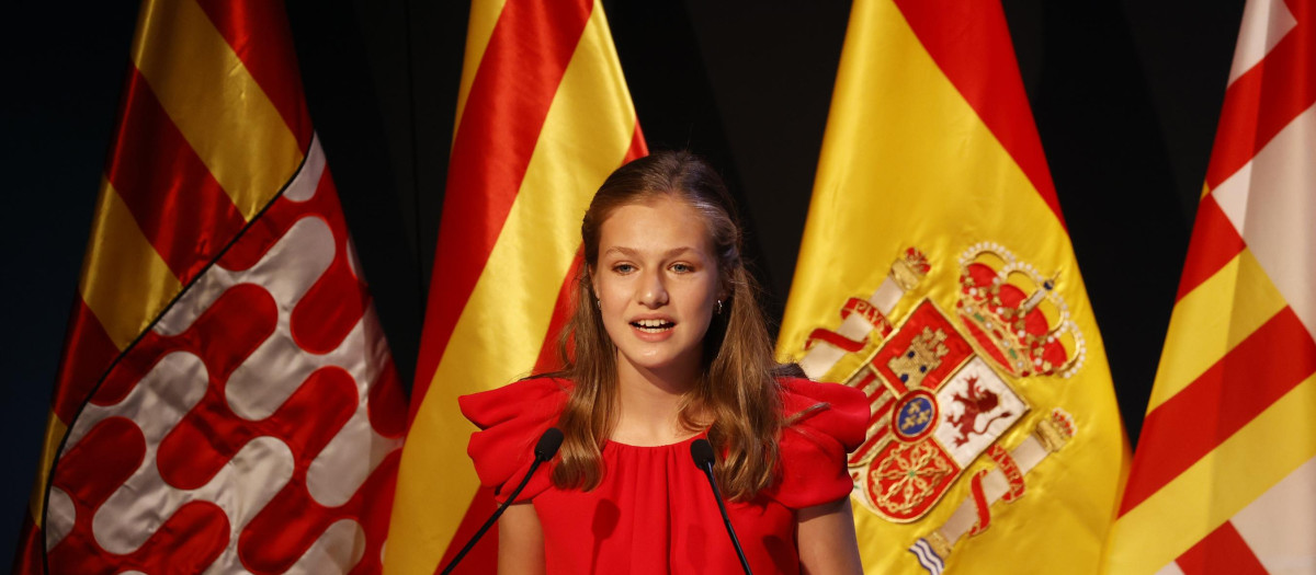 Su Alteza Real la Princesa Leonor, en una entrega de premios en Girona, en julio de 2021.