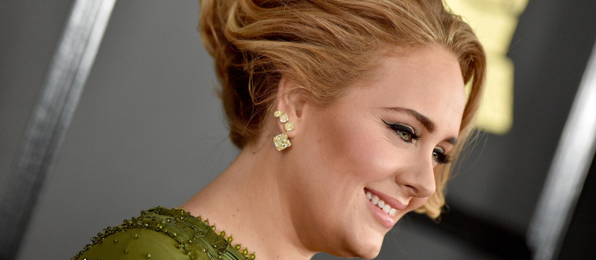 Singer Adele at the 59th annual Grammy Awards on Sunday, Feb. 12, 2017, in Los Angeles.