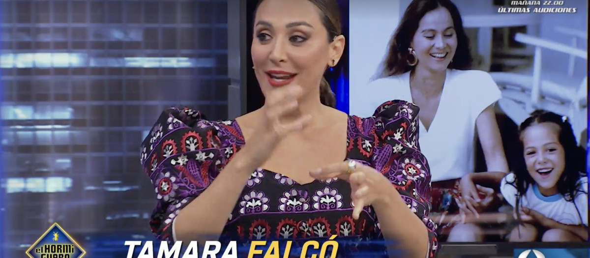 Tamara Falcó, durante su visita a El Hormiguero
