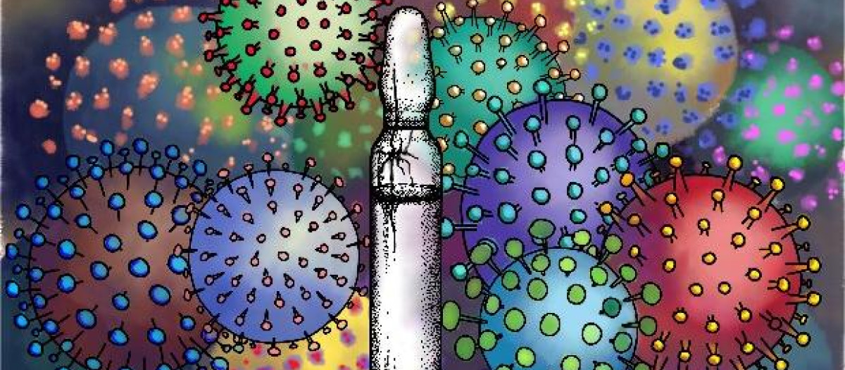 ilustracion grande coronavirus vacuna