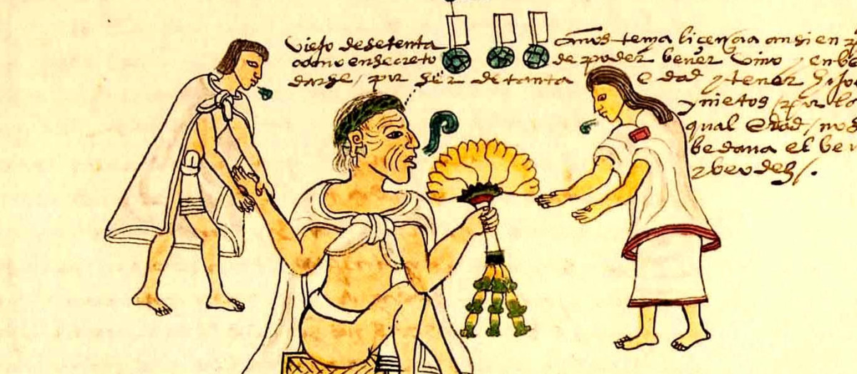 Preparación del atole. Codex Mendoza