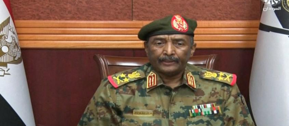 General del ejército Abdel Fattah al-Burhan, captura tomada de la televisión de Sudán