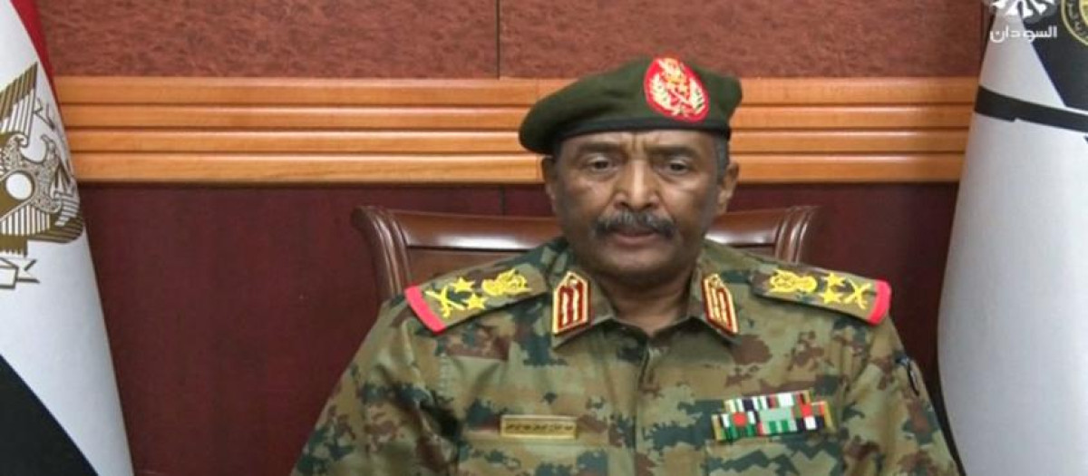 General del ejército Abdel Fattah al-Burhan, captura tomada de la televisión de Sudán