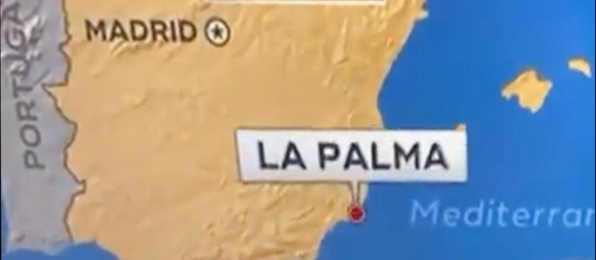 La CBS ha ubicado La Palma en Cartagena al hablar de la erupción del volcán
