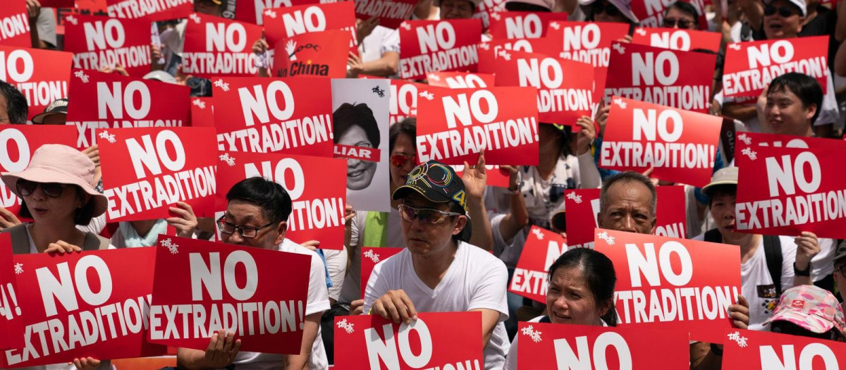 Protestas en Hong Kong en 2019, foto de archivo