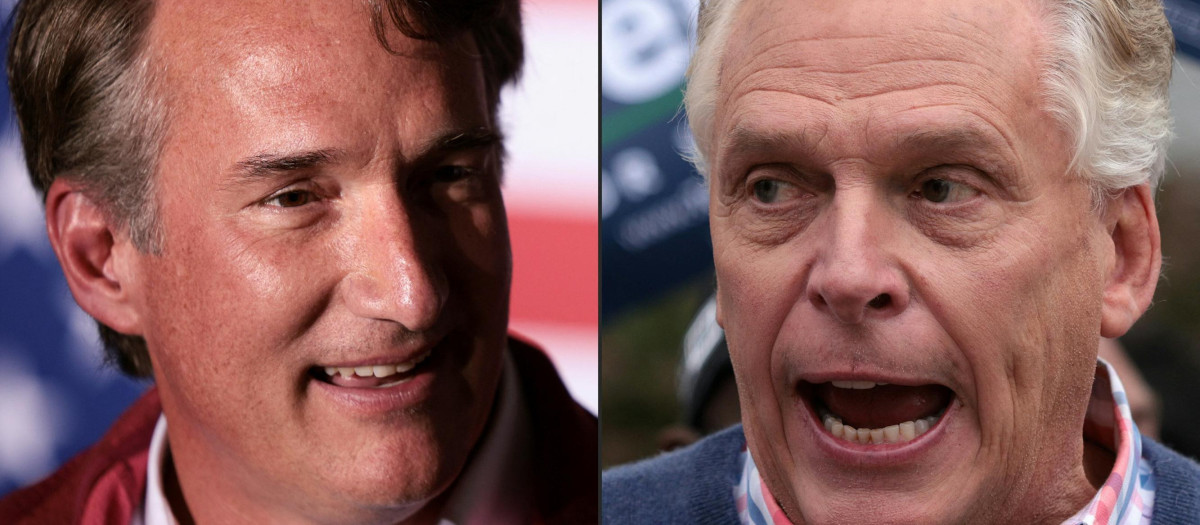 Glenn Youngkin (Izq.) candidato republicano y Terry McAuliffe (Der.) candidato demócrata