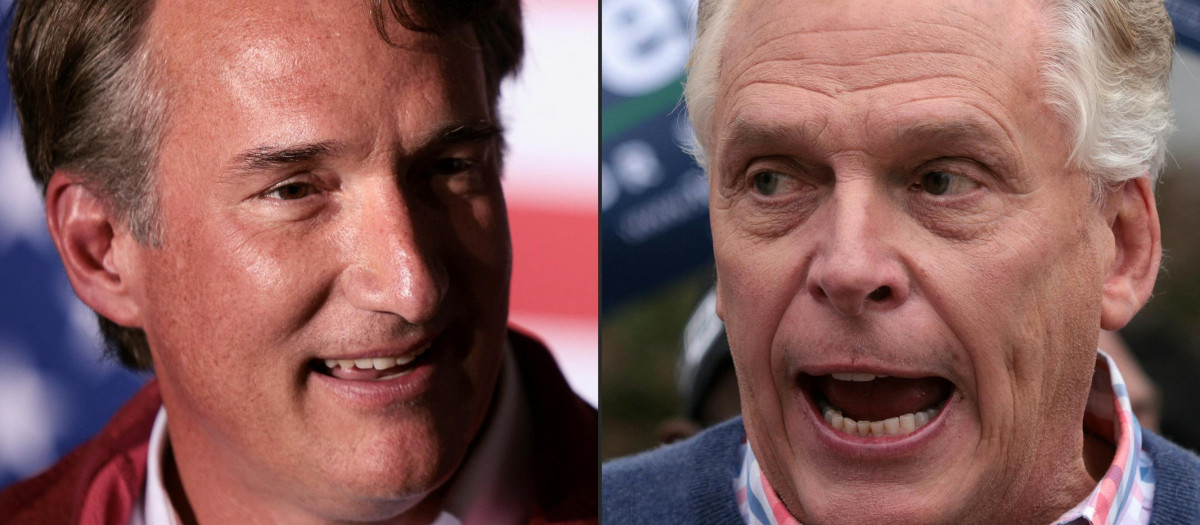 Glenn Youngkin (Izq.) candidato republicano y Terry McAuliffe (Der.) candidato demócrata