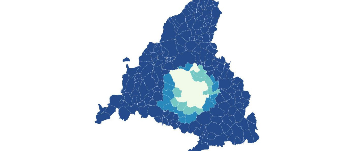 Precio del abono transporte por localidad y zonas tarifarias en la Comunidad de Madrid