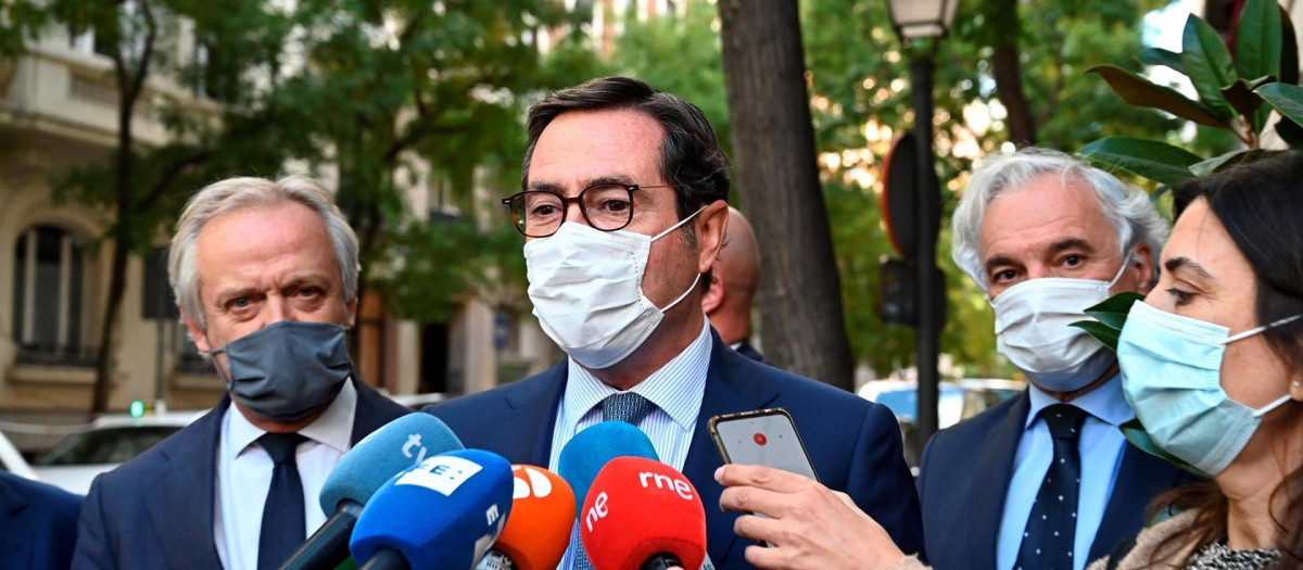 El presidente de CEOE, Antonio Garamendi, en un acto en Madrid