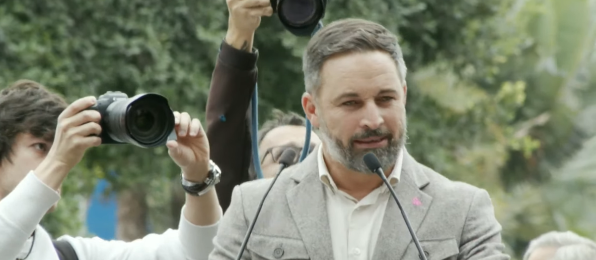 El presidente de Vox durante su intervención en Las Palmas de Gran Canaria.