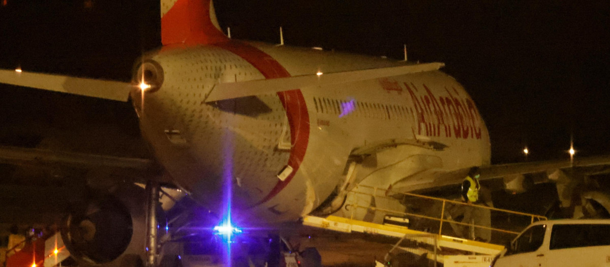 Avión de Air Arabia (Maroc) aterrizado este viernes en el aeropuerto de Palma (Mallorca)