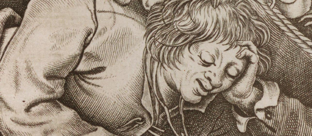 Detalle de portada. «Defensa de la felicidad» de Francisco de Quevedo