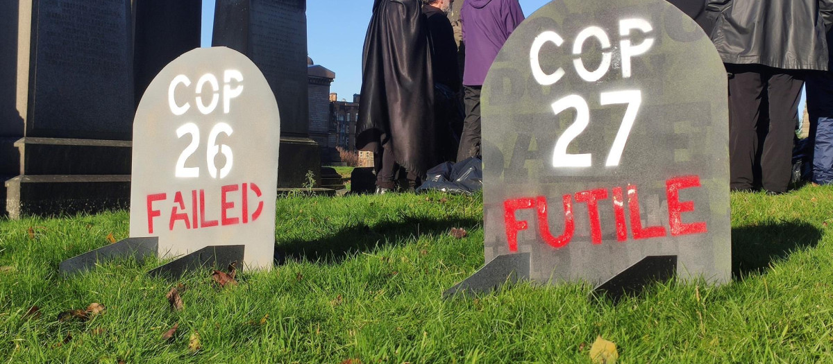 Así fue el acto de protesta contra la COP26