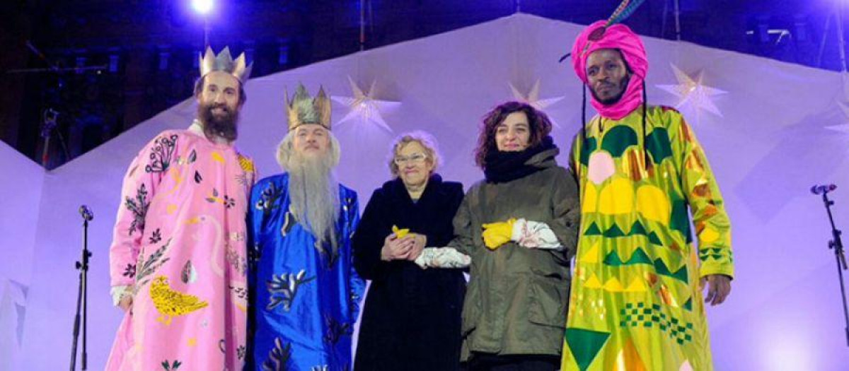 Manuela Carmena durante las Navidades en su época de alcaldesa de Madrid