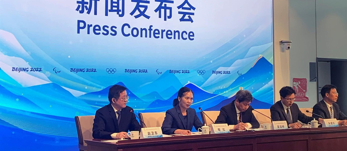Rueda de prensa del Comité Organizador de los Juegos Olímpicos de Invierno de Pekín 2022, en Pekín (China)