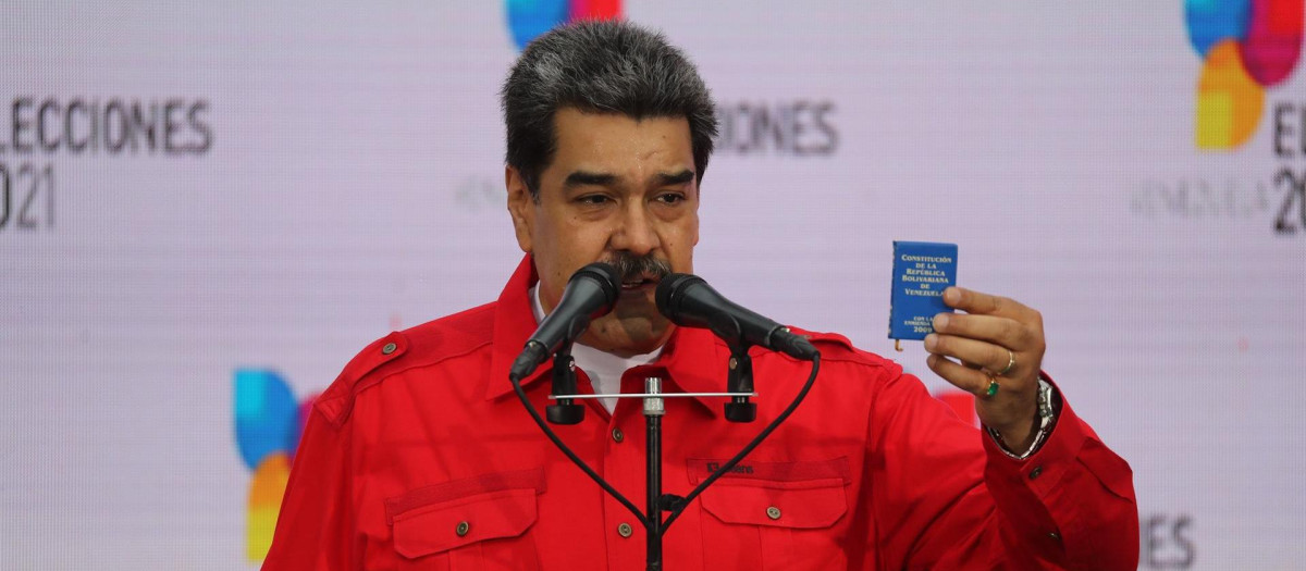 El presidente venezolano interviene ante los medios durante la jornada de elecciones locales y regionales