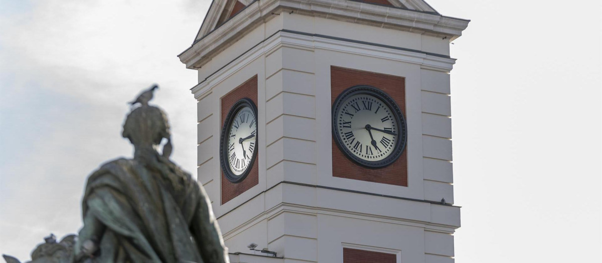 El reloj de la Puerta del Sol en Madrid