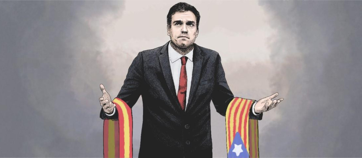 Ilustración-Pedro Sánchez, las dos Españas