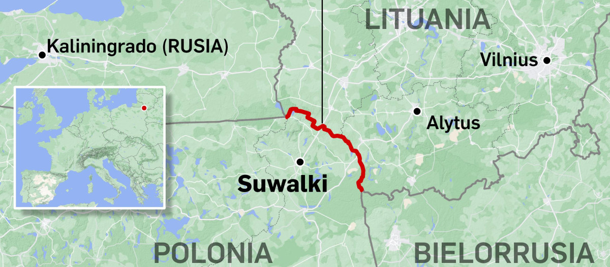 Esquema de la franja Suwalki