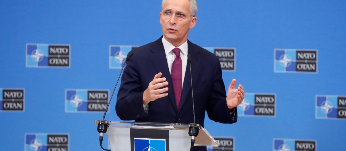 Jens Stoltenberg durante la rueda de prensa