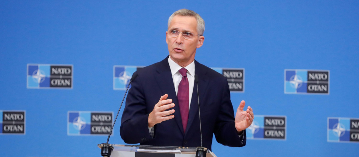 Jens Stoltenberg durante la rueda de prensa