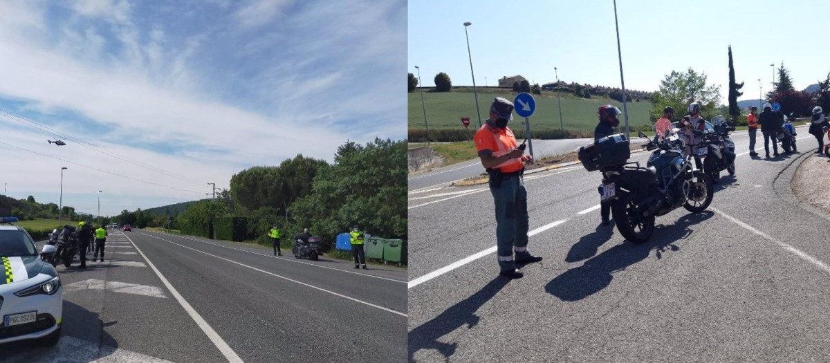 Controles de motos por patrullas de tráfico de la Policía Foral y la Guardia Civil

POLICÍA FORAL