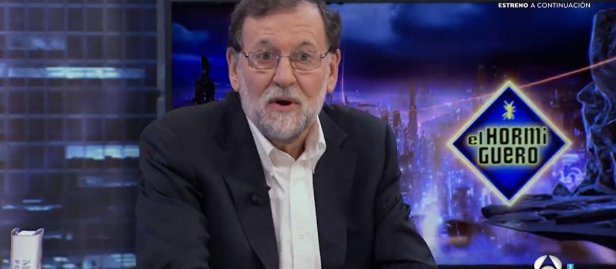 El expresidente del Gobierno Mariano Rajoy, durante su visita a 'El Hormiguero'