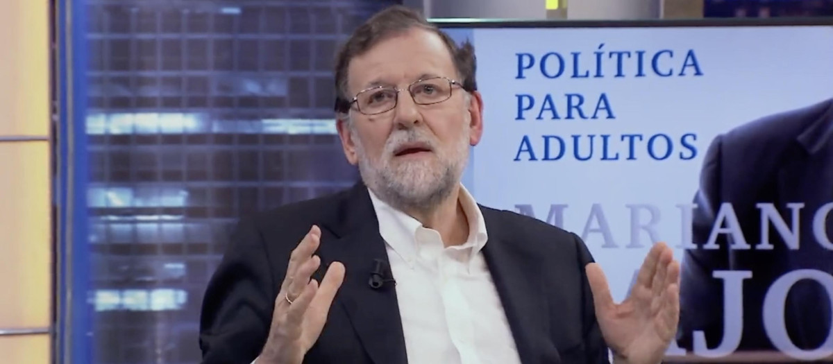 El expresidente del Gobierno Mariano Rajoy, durante su visita a 'El Hormiguero'