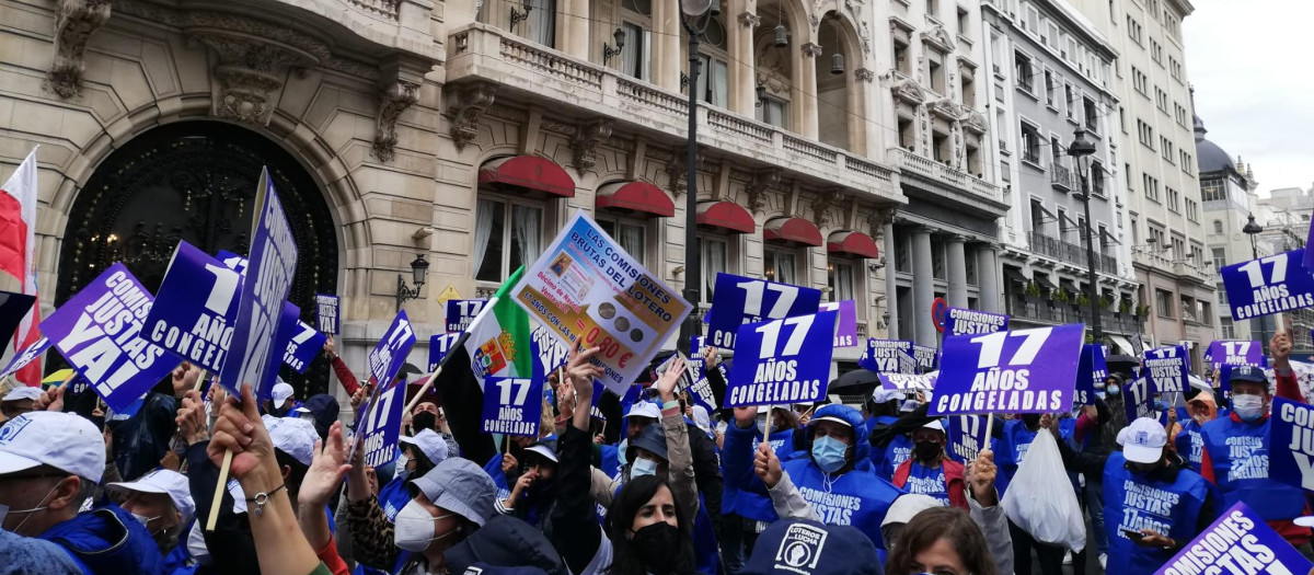 Manifestación de Loteros en la lucha el pasado mes de septiembre