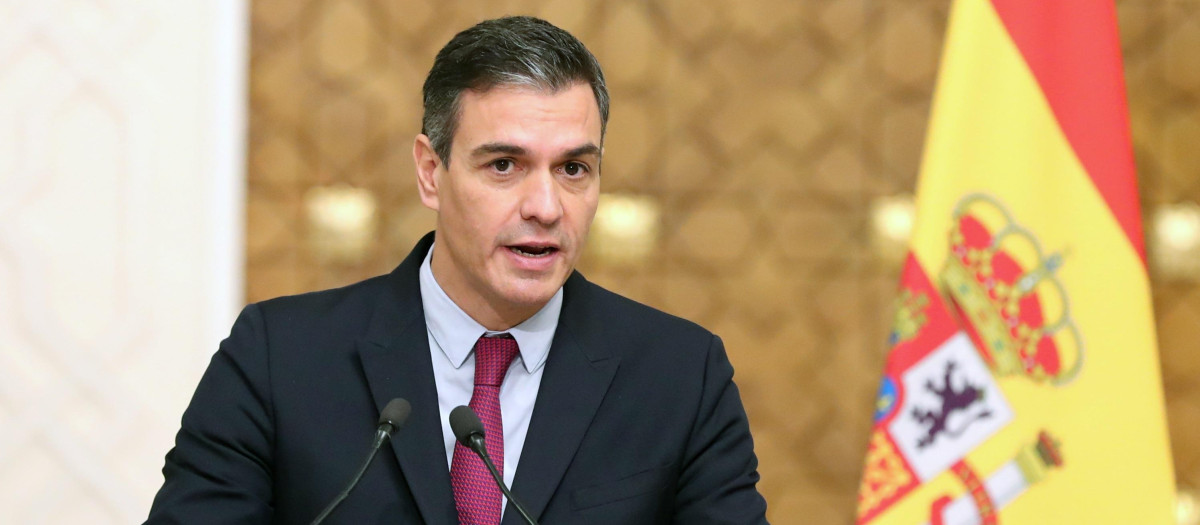 Pedro Sánchez en una comparecencia