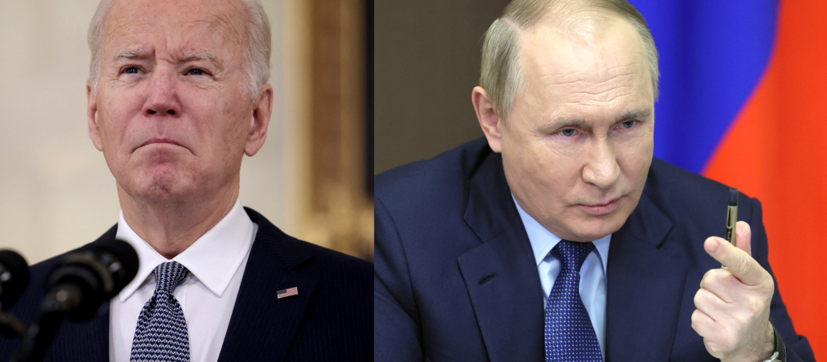El presidente de Estados Unidos, Joe Biden, y el presidente de Rusia, Vladimit Putin