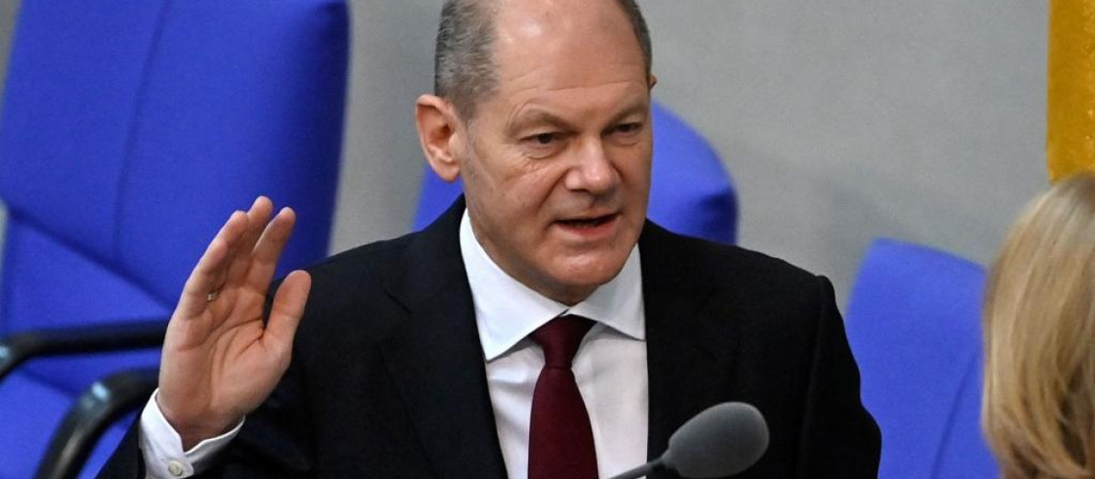 Olaf Scholz, en su toma de posesión como nuevo canciller