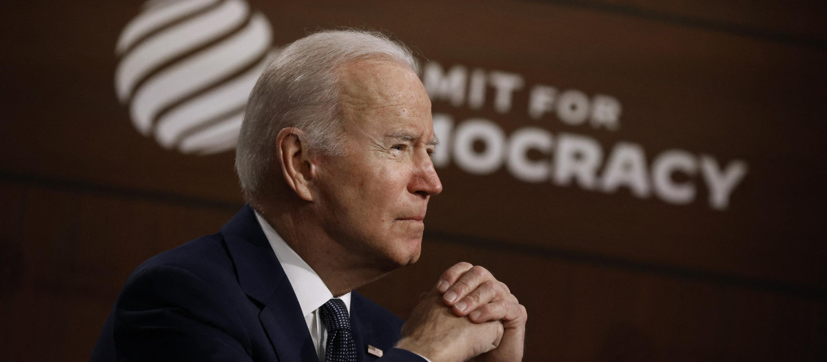 El presidente Joe Biden durante la celebración de la Cumbre por la Democracia